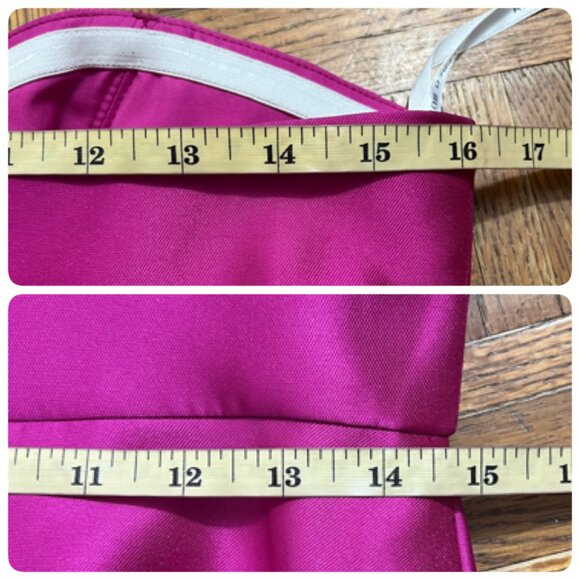 Alfred Sung Strapless Ruffle High-Low Satin Gown Size 8R in THINK PINK - Picture 10 of 12